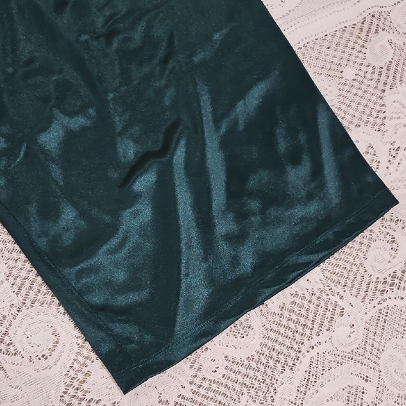 Lulus Elegant Dark Green Satin Dress XS - Picture 3 of 9